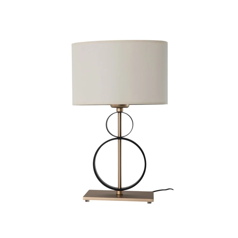 B-Ware Tischleuchte Lampe Priam schwarz gold Stahl Schalter 42 cm E27 LED Leuchte Lampe