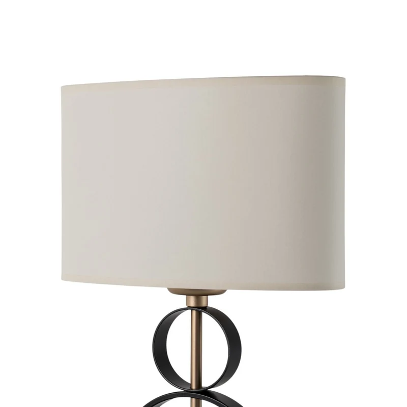 B-Ware Tischleuchte Lampe Priam schwarz gold Stahl Schalter 42 cm E27 LED Leuchte Lampe