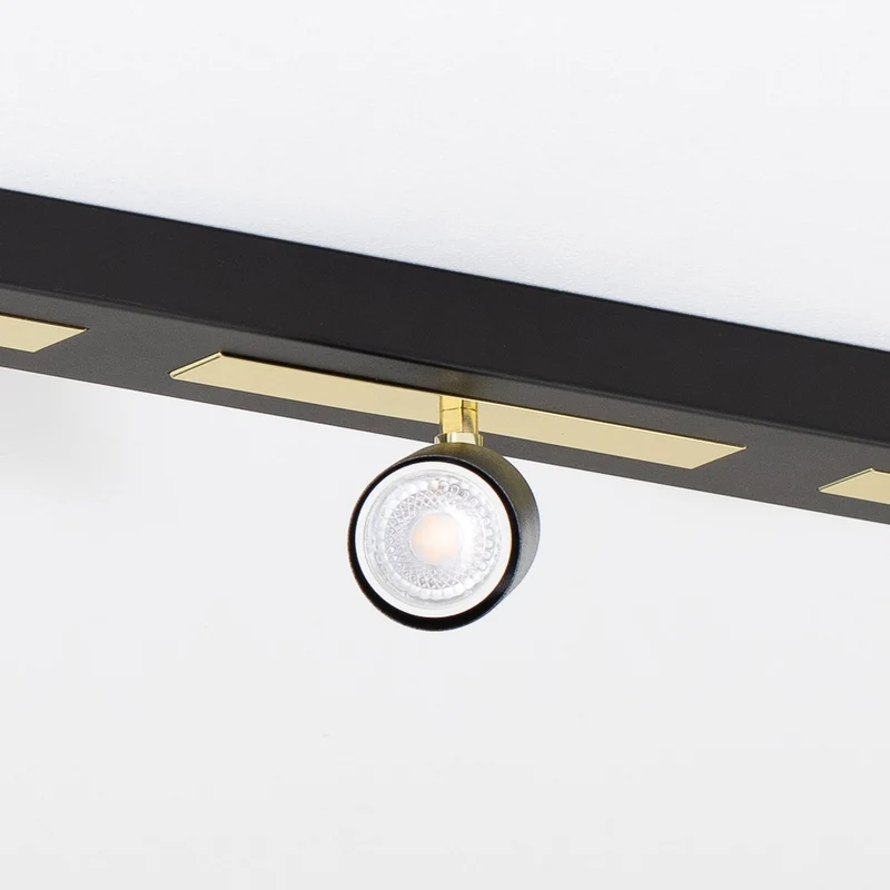 B-Ware Deckenstrahler Rodez Deckenspot Strahler schwarz gold Stahl 3-flammig GU10 LED
