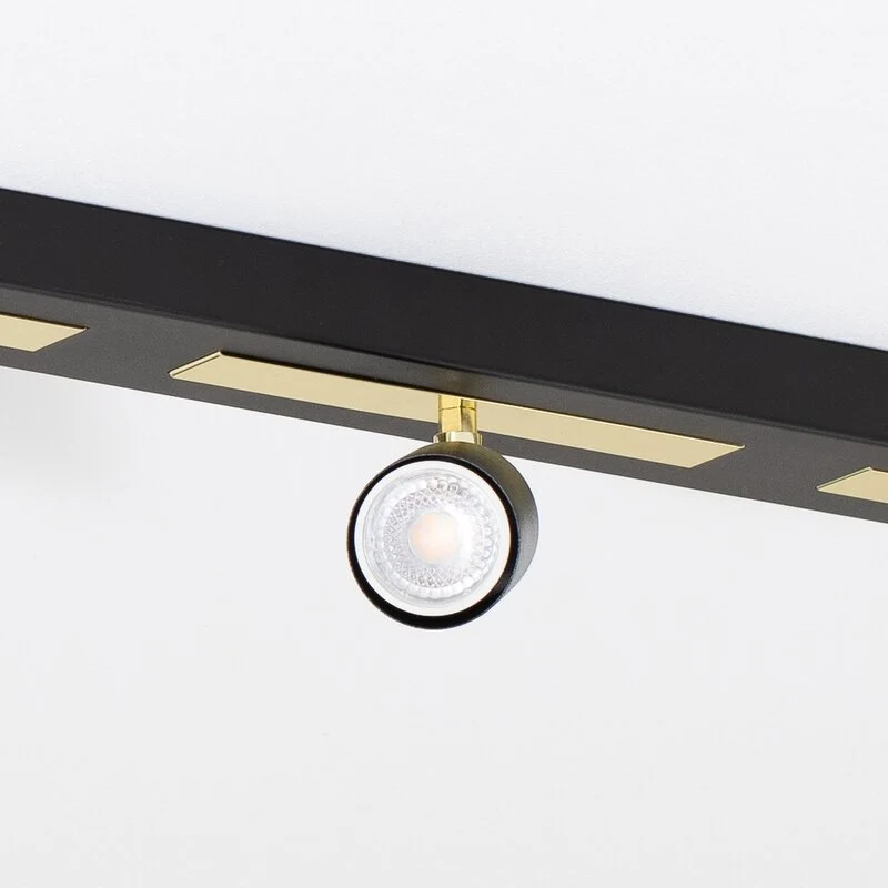 B-Ware Deckenstrahler Rodez Deckenspot Strahler schwarz gold Stahl 3-flammig GU10 LED