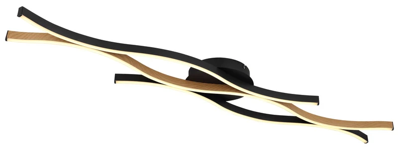B-Ware Globo Deckenleuchte Deckenlampe GERONIMO LED schwarz Holz Wohnraum 108 x 18 cm