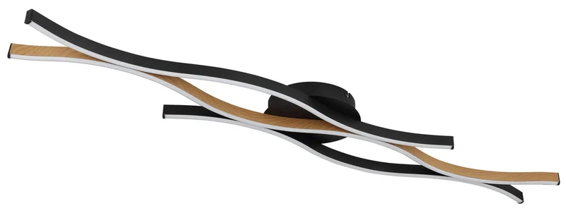 B-Ware Globo Deckenleuchte Deckenlampe GERONIMO LED schwarz Holz Wohnraum 108 x 18 cm