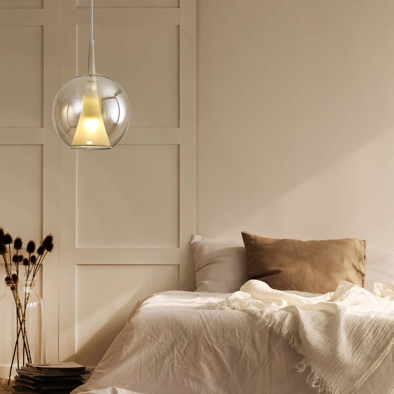 B-Ware Mantra Iluminación Pendelleuchte Hängeleuchte Elsa Glas gold Ø 25 cm E27 LED