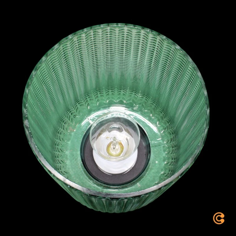 B-Ware Pauleen Tischleuchte Lampe E27 LED türkis Metall Glas Batteriebetrieb Schalter