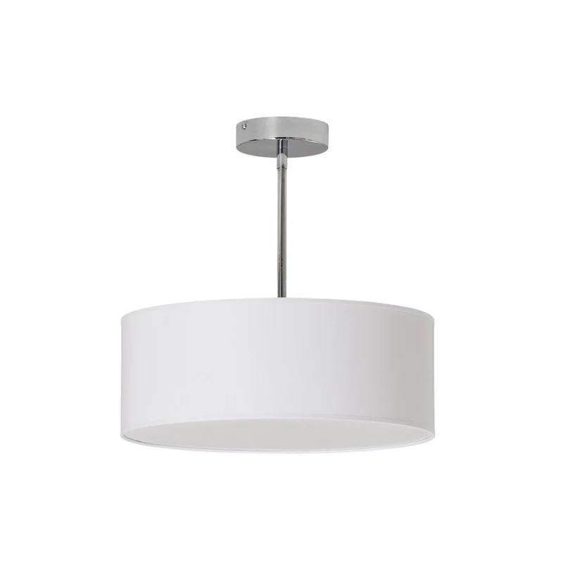B-Ware Oja Deckenleuchte Lampe chrom/weiß Hängelampe Ø40cm Textil Stahl Beleuchtung
