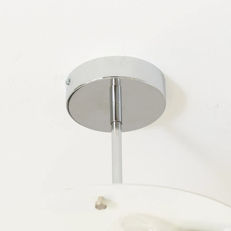 B-Ware Oja Deckenleuchte Lampe chrom/weiß Hängelampe Ø40cm Textil Stahl Beleuchtung