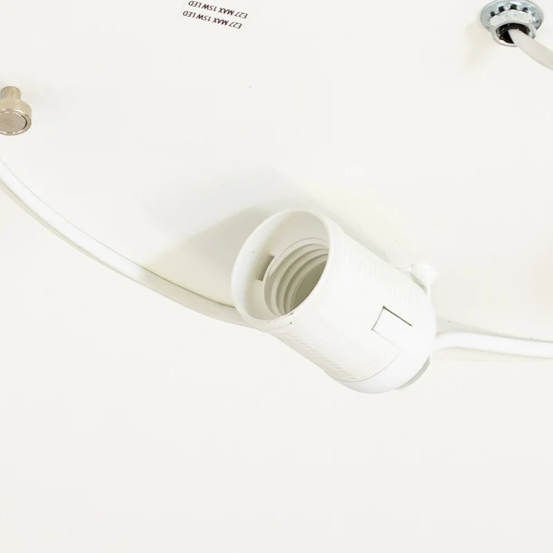 B-Ware Oja Deckenleuchte Lampe chrom/weiß Hängelampe Ø40cm Textil Stahl Beleuchtung