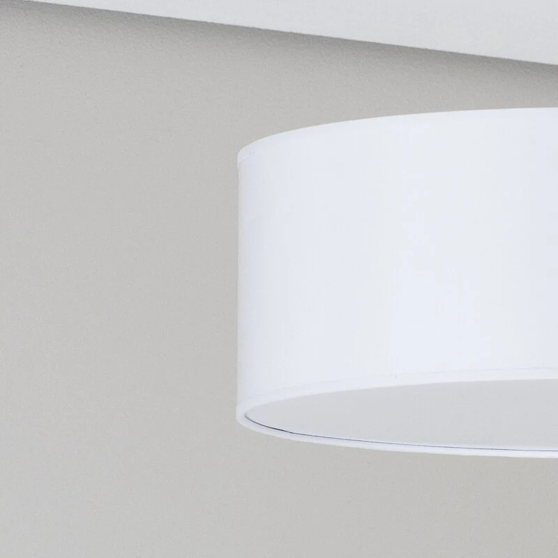 B-Ware Oja Deckenleuchte Lampe chrom/weiß Hängelampe Ø40cm Textil Stahl Beleuchtung