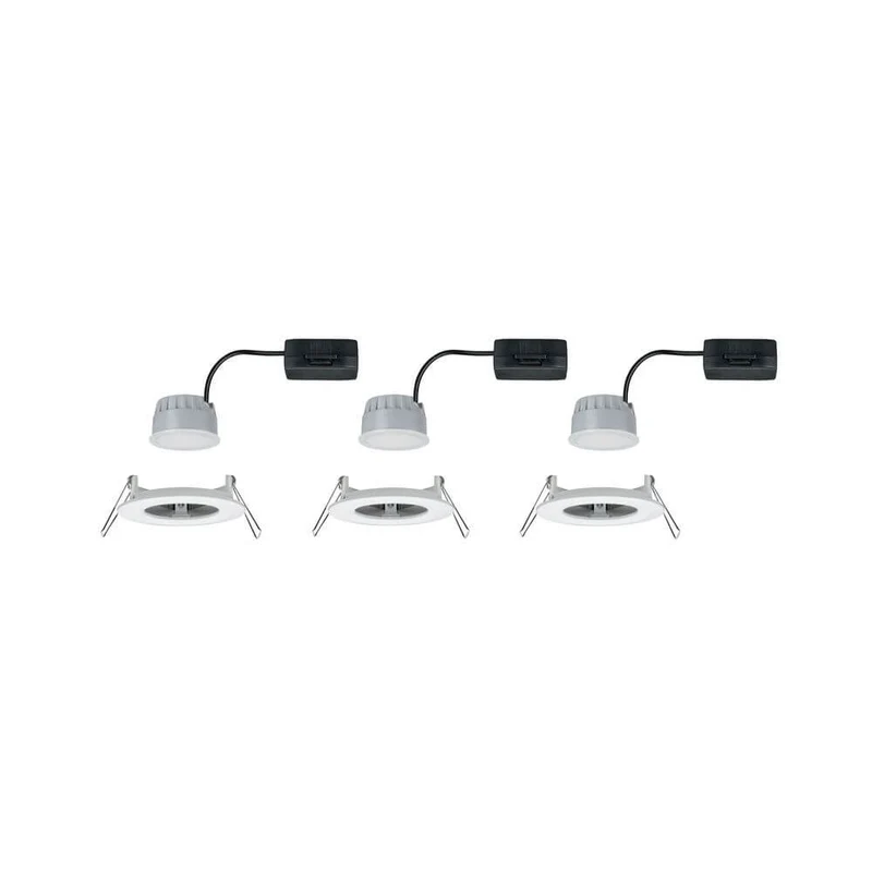 3er-Set LED Einbauleuchte Nova rund 3-Stufen Dimmbar Weiß