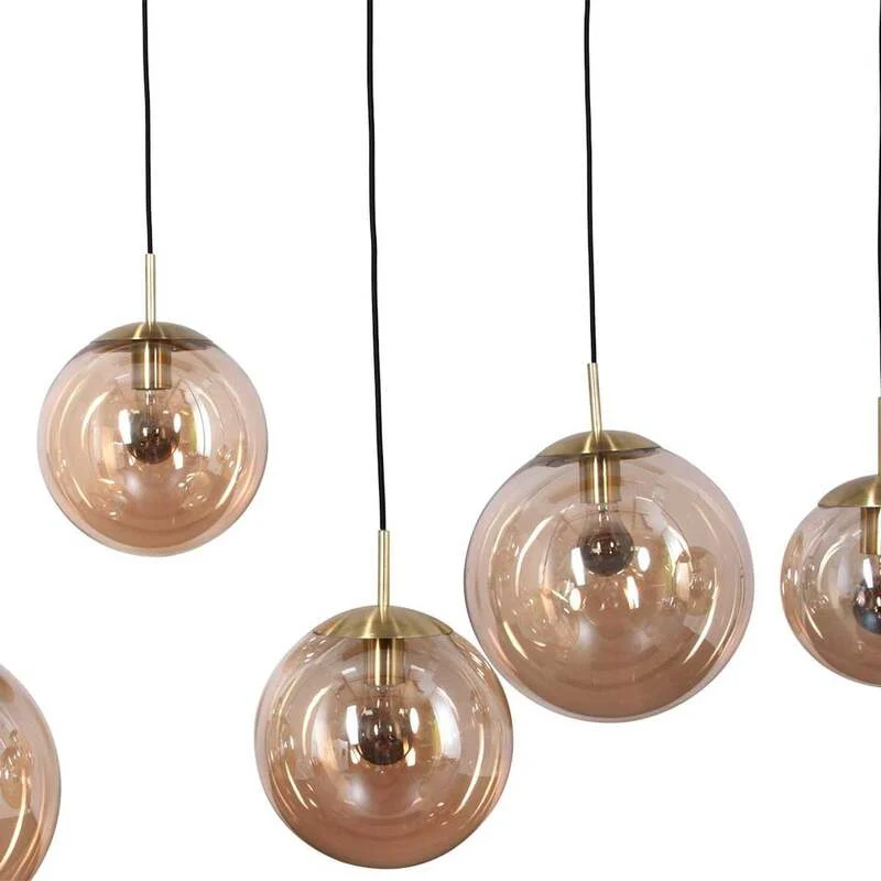 B-Ware Steinhauer Hängeleuchte Pendelleuchte Lampe Bollique messing Glas Metall 6-flg