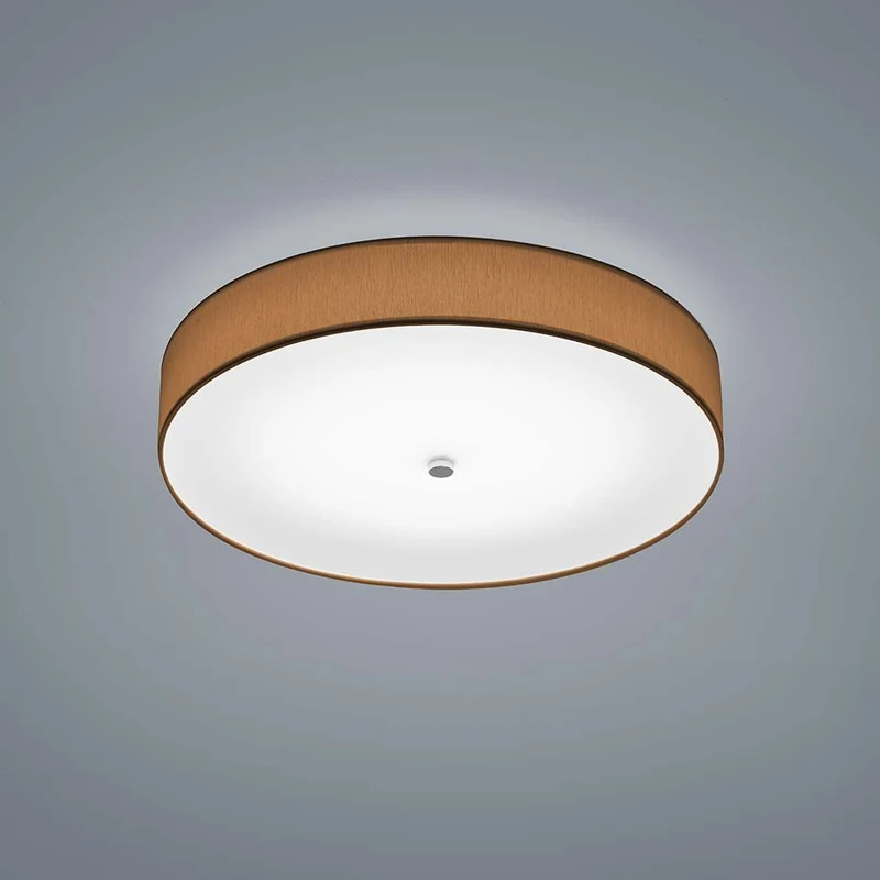 LED Deckenleuchte Boki Nickel-Matt, Schirm Chintz Mocca