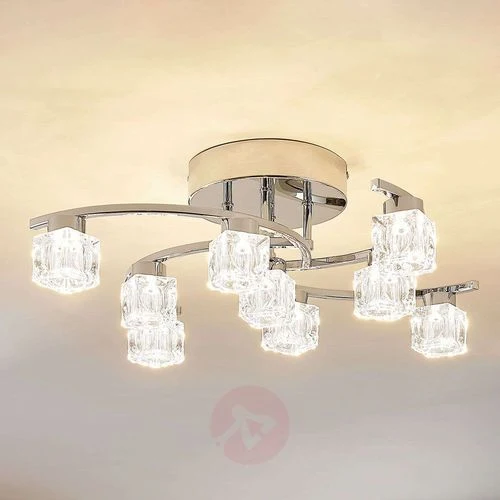 B-Ware Lampenwelt.com LED-Deckenlampe Deckenlampe Lampe Yaro verchromt dimmbar 9-fl.