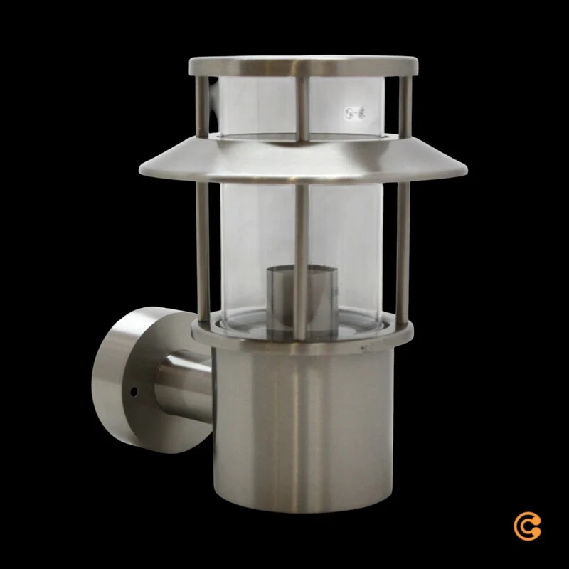 B-Ware Außenwandleuchte Wandlampe Leuchte Ludovica Edelstahl Glas Silber E27 LED IP54