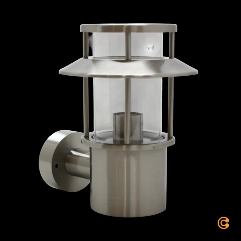 B-Ware Außenwandleuchte Wandlampe Leuchte Ludovica Edelstahl Glas Silber E27 LED IP54