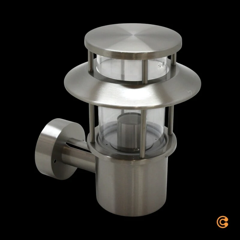 B-Ware Außenwandleuchte Wandlampe Leuchte Ludovica Edelstahl Glas Silber E27 LED IP54