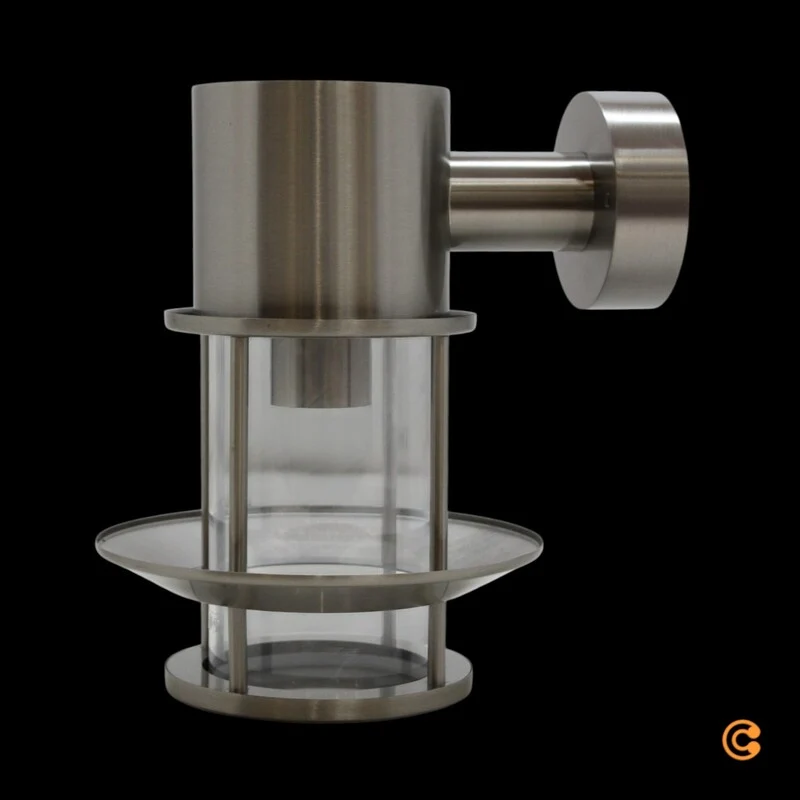 B-Ware Außenwandleuchte Wandlampe Leuchte Ludovica Edelstahl Glas Silber E27 LED IP54