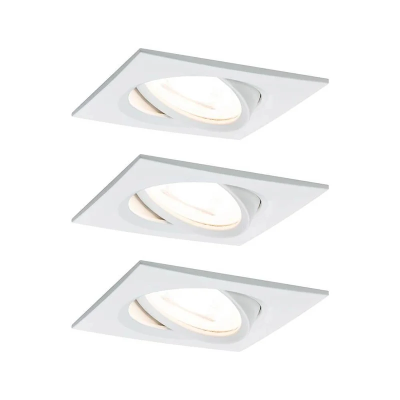 Einbauleuchten-Set Nova eckig schwenkbar LED 3x6,5W 2700K GU10 Weiß