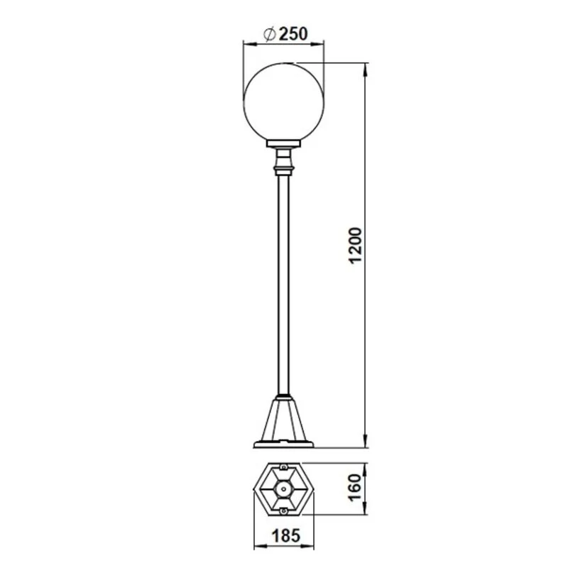 B-Ware Albert Leuchten Wegeleuchte Gartenlampe schwarz Blasenglas Aluminium Lampe Spot