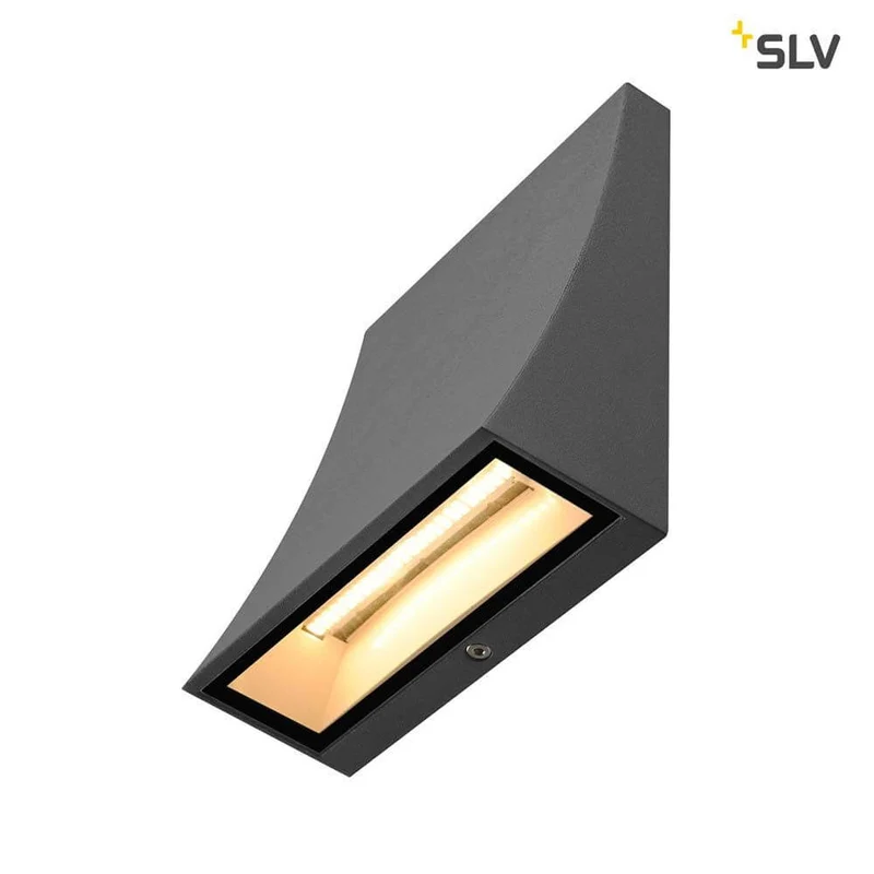 Delwa Wide LED Outdoor Wandleuchte 3000K 100° Schwarz IP44