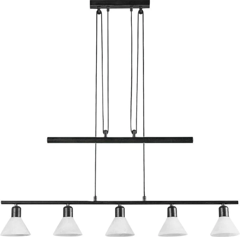 B-Ware Lampenwelt LED-Hängeleuchte Hängeleuchte Lampe Eleasa easydim 5-f. schwarz Leuch