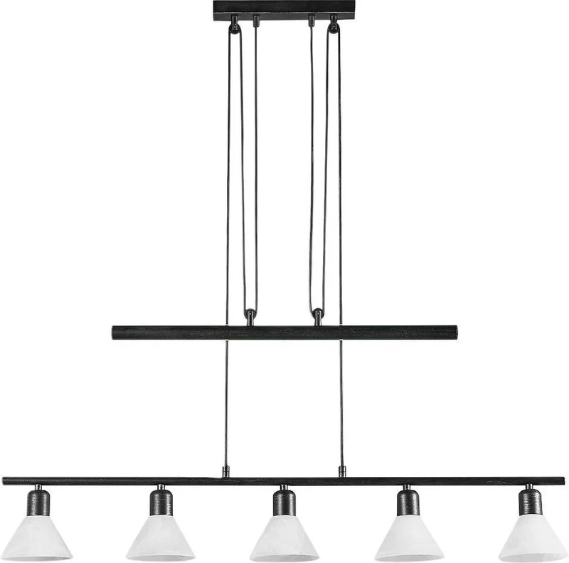 B-Ware Lampenwelt LED-Hängeleuchte Hängeleuchte Lampe Eleasa easydim 5-f. schwarz Leuch