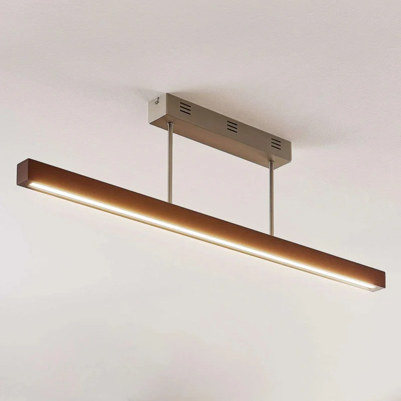 B-Ware LED-Holz-Deckenlampe Deckenlampe Lampe Leuchte indoor Tamlin dunkelbraun 100cm