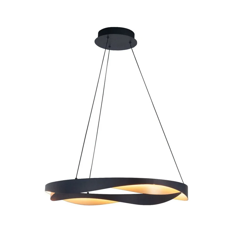 B-Ware HighLight Pendelleuchte Hängelampe LED schwarz-gold Metall dimmbar 64 cm