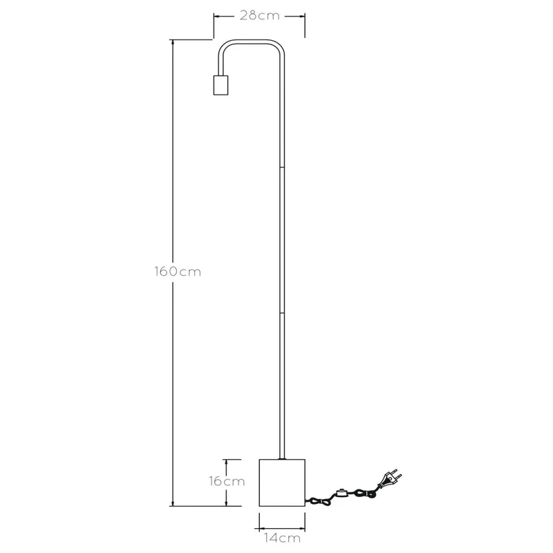 B-Ware Lucide Stehleuchte Bodenlampe Lorin Schwarz Wohnzimmer Lampe Standlampe