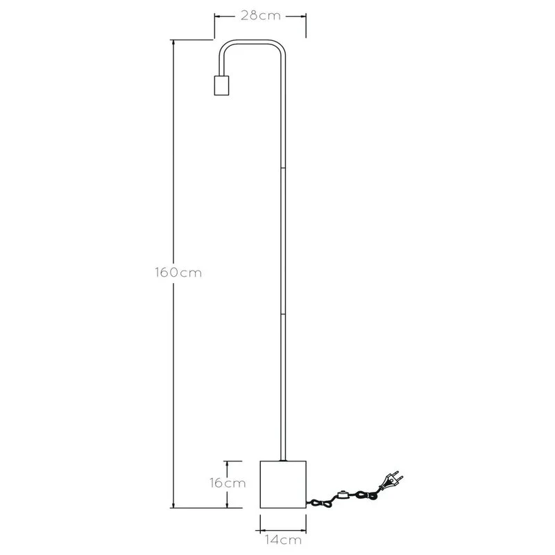 B-Ware Lucide Stehleuchte Bodenlampe Lorin Schwarz Wohnzimmer Lampe Standlampe