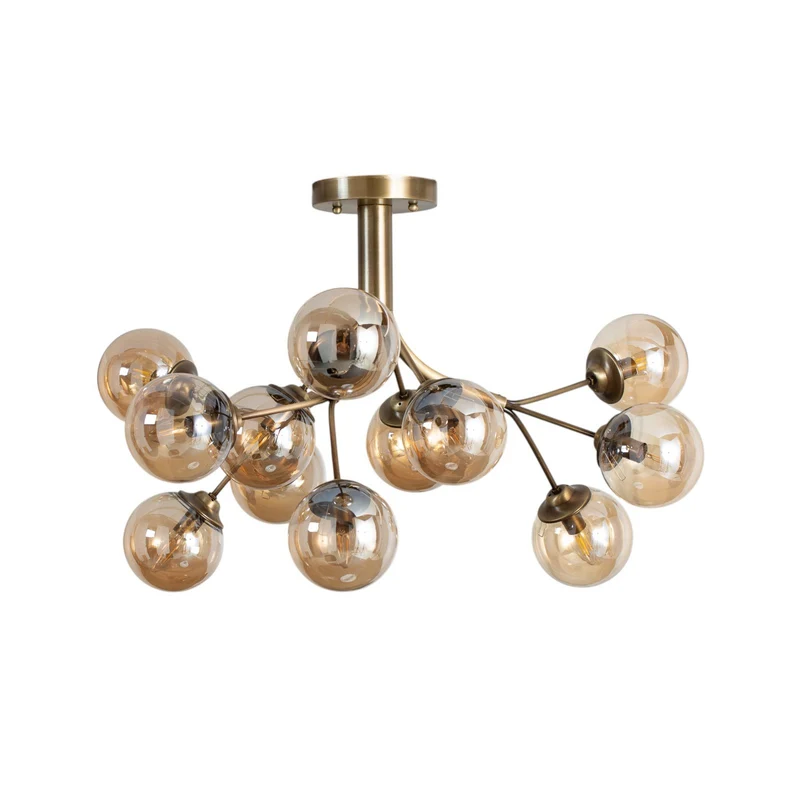 B-Ware Avonni Deckenleuchte Lampe Hängeleuchte AV-4286-12E Antikgold Ø80cm 12-flg