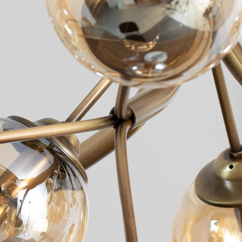 B-Ware Avonni Deckenleuchte Lampe Hängeleuchte AV-4286-12E Antikgold Ø80cm 12-flg