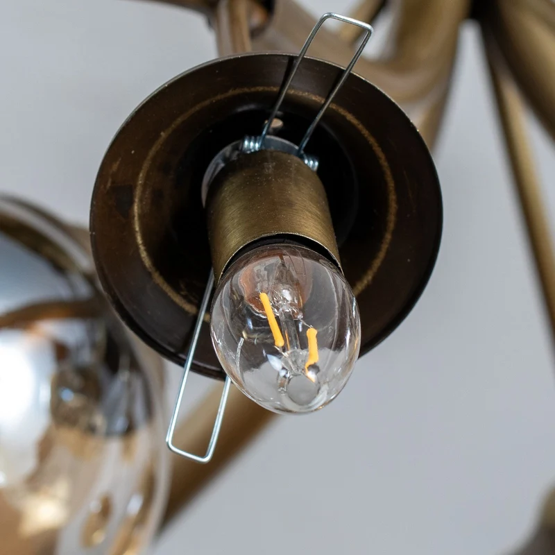 B-Ware Avonni Deckenleuchte Lampe Hängeleuchte AV-4286-12E Antikgold Ø80cm 12-flg