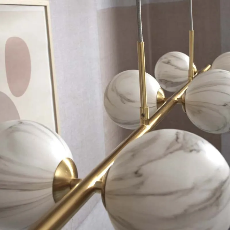 B-Ware It's about RoMi Hängeleuchte Pendelleuchte Carrara Globus Glas Gold 6-flammig