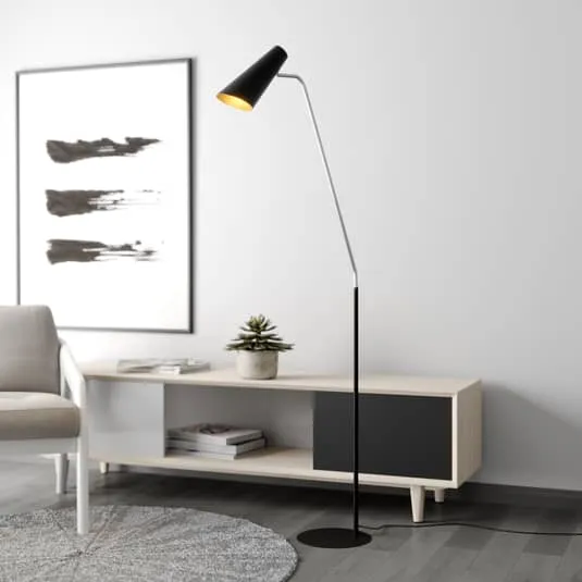 B-Ware Lucande Wibke Stehleuchte Stehlampe Lampe Leuchte in Schwarz gold 180cm