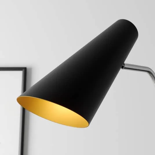 B-Ware Lucande Wibke Stehleuchte Stehlampe Lampe Leuchte in Schwarz gold 180cm