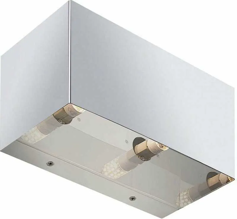 B-Ware Lindby Wandlampe Wandleuchte Chrom Nehle eckig 2-flammig Glas G9 LED Leuchte