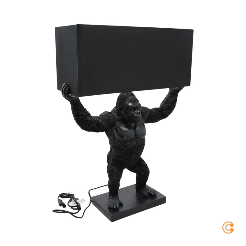 B-Ware KARE Animal King Kong Tischlampe Schreibtischlampe Tischleuchte mit Textilschirm