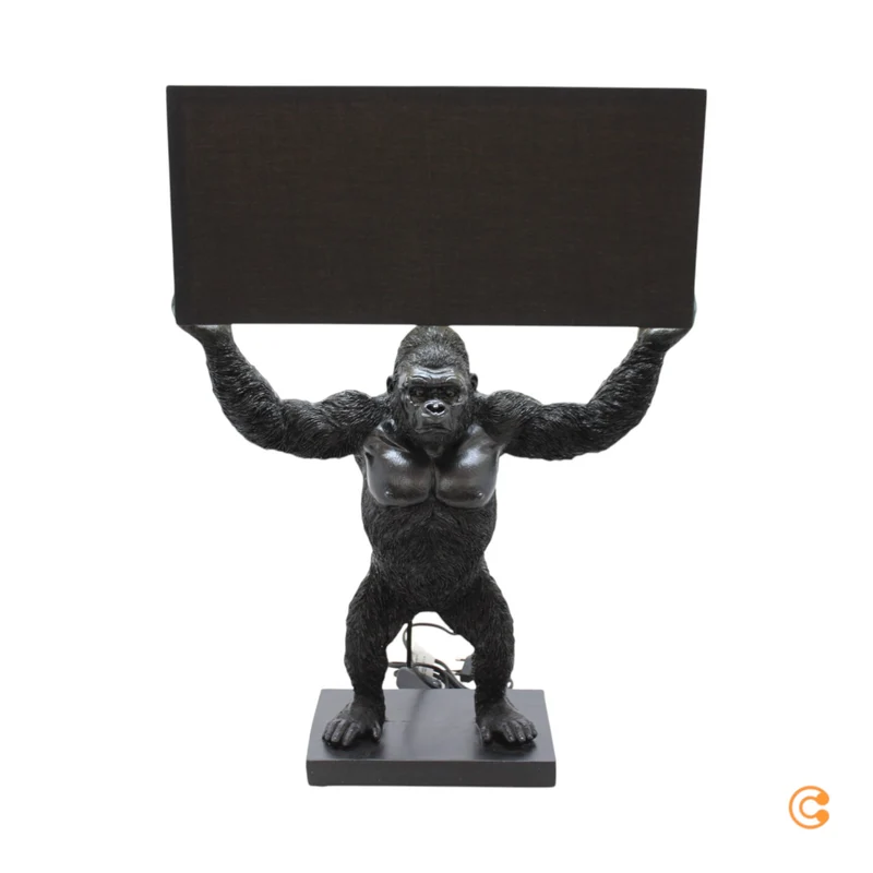 B-Ware KARE Animal King Kong Tischlampe Schreibtischlampe Tischleuchte mit Textilschirm