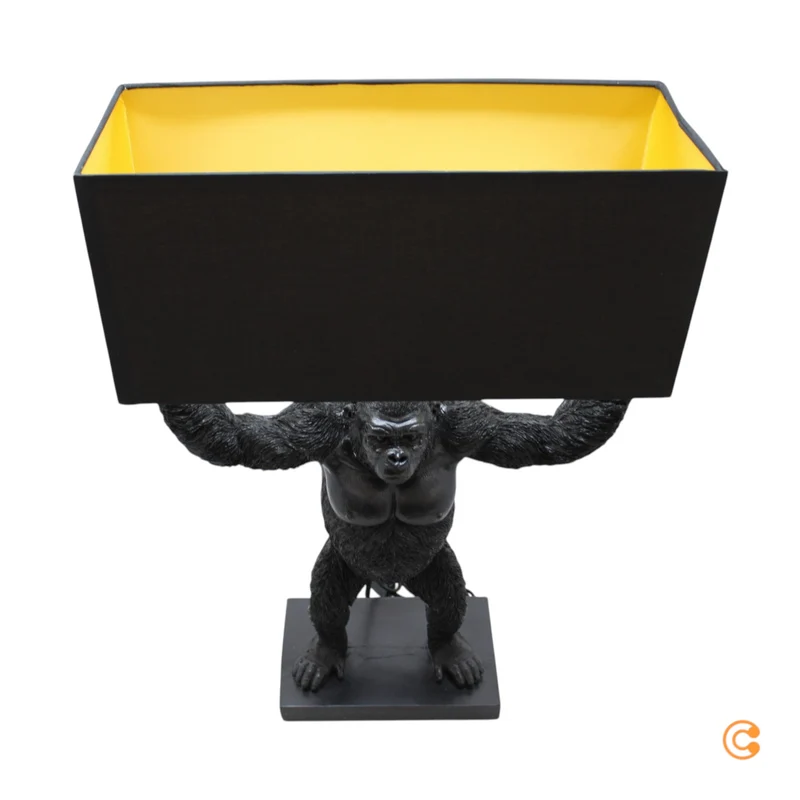 B-Ware KARE Animal King Kong Tischlampe Schreibtischlampe Tischleuchte mit Textilschirm