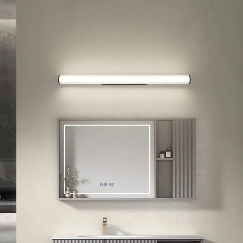 B-Ware Wandleuchte Wandlampe Lindby LED Lampe schwarz Stahl IP44 Kirka CCT 90cm