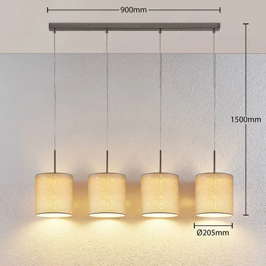 B-Ware Lindby Pendelleuchte Umma Hängeleuchte Deckenlampe Lampe Leuchte 4-fl E27 grau