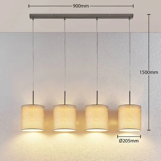 B-Ware Lindby Pendelleuchte Umma Hängeleuchte Deckenlampe Lampe Leuchte 4-fl E27 grau