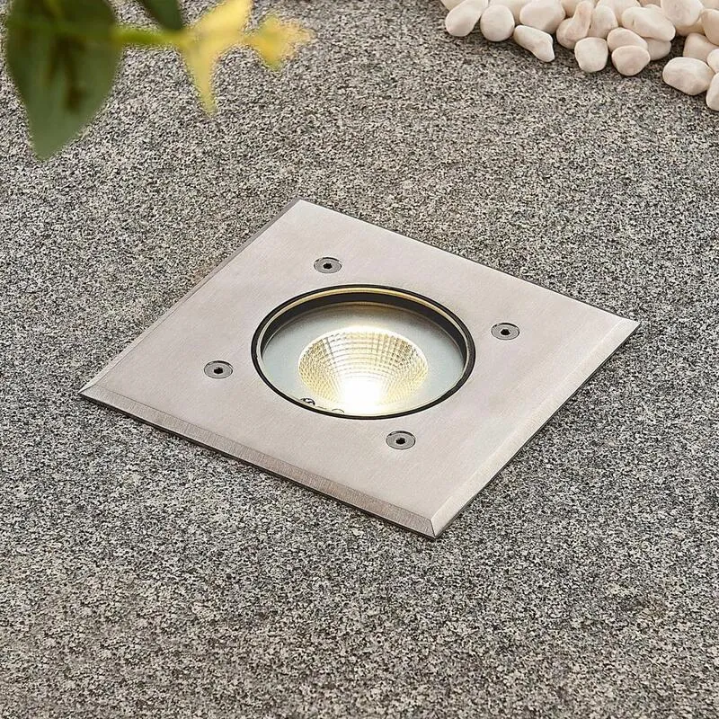 B-Ware Lampenwelt.com LED-Bodeneinbauleuchte Einbauleuchte Lampe Kari Edelstahl eckig