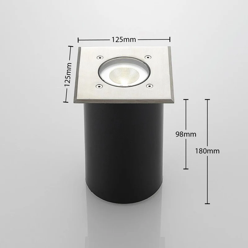 B-Ware Lampenwelt.com LED-Bodeneinbauleuchte Einbauleuchte Lampe Kari Edelstahl eckig