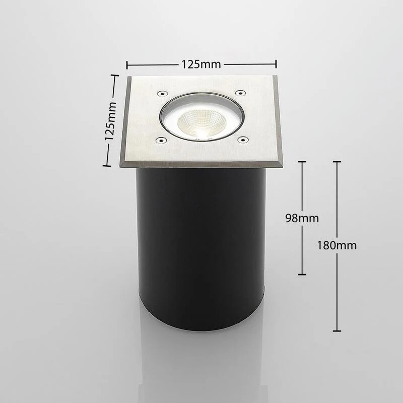 B-Ware Lampenwelt.com LED-Bodeneinbauleuchte Einbauleuchte Lampe Kari Edelstahl eckig