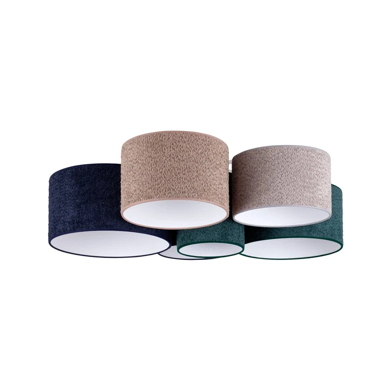B-Ware Euluna Deckenleuchte Boucle 6fl blau/grün/cappuccino/grau741