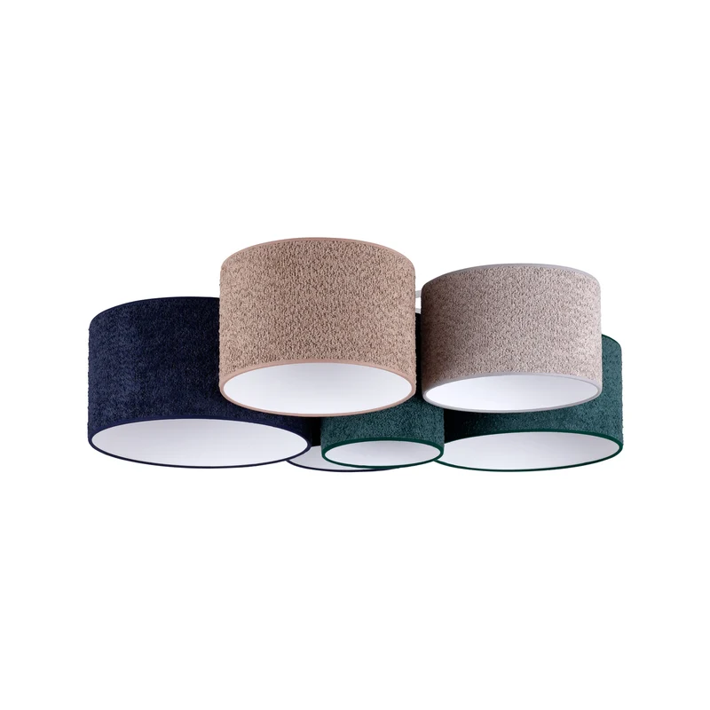 B-Ware Euluna Deckenleuchte Boucle 6fl blau/grün/cappuccino/grau741