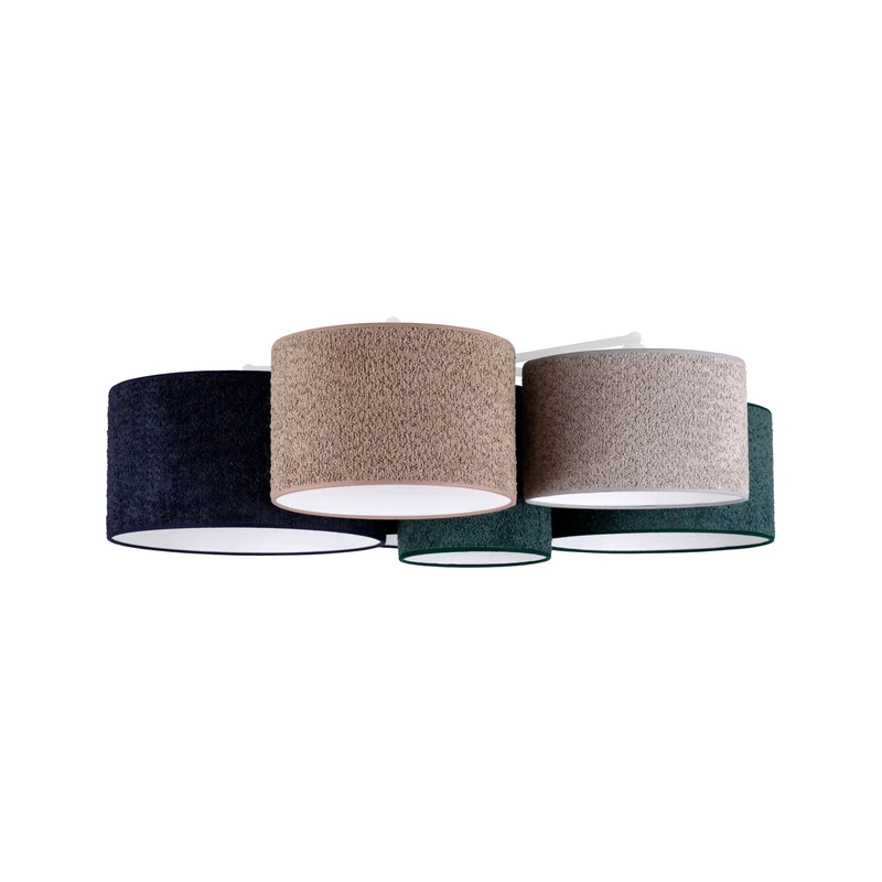 B-Ware Euluna Deckenleuchte Boucle 6fl blau/grün/cappuccino/grau741