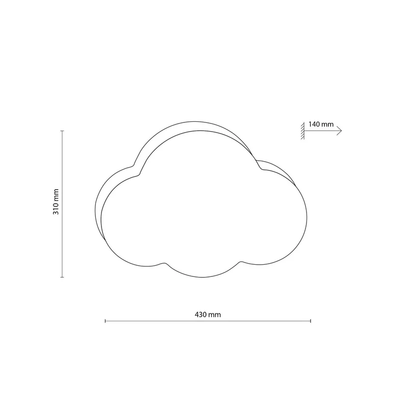 B-Ware TK Lighting Deckenleuchte Cloud, rosa, 43 cm lang, Textil, Wolke, E27