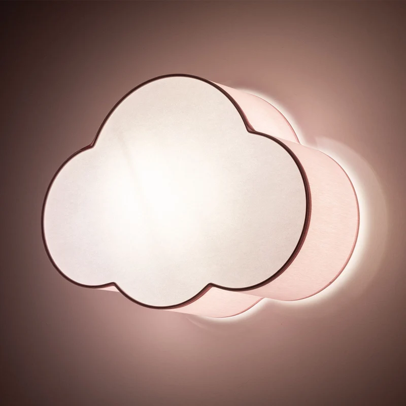 B-Ware TK Lighting Deckenleuchte Cloud, rosa, 43 cm lang, Textil, Wolke, E27